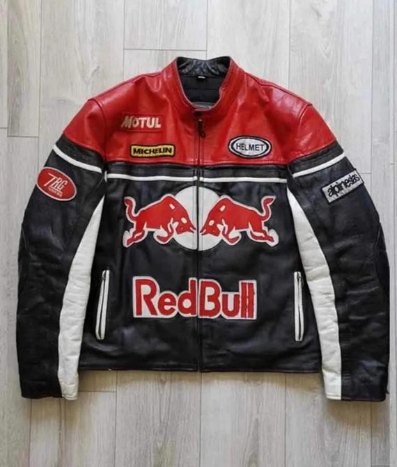 Alpinestars Red Bull Racing Leather Jacket Black Red Moto GP