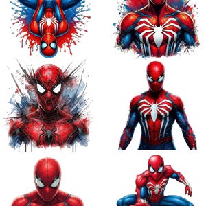 Spiderman PNG Clipart Bundle, 75 PNG Files, Superhero PNG Bundle, Transparent Background, Sublimation Design, Instant Download image 5