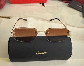 カルティエ リムレス サングラス メンズ 正規品 カルティエ ゴールド ダイヤモンドカット リムレス サングラス - Etsy 日本