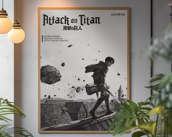 Attack on Titan Levi Poster | Dark Fantasy Anime Wall Art | Minimalist Manga Print | Japanese Otaku Room Decor | Vintage Anime Gift