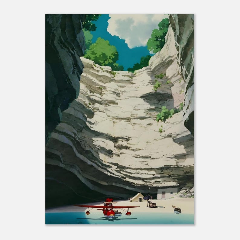 Porco Rosso Poster | Studio Ghibli Anime Wall Art | Vintage Ukiyo-e Movie Print | Retro Japanese Aesthetic Decor | Anime Fan Gift image 5