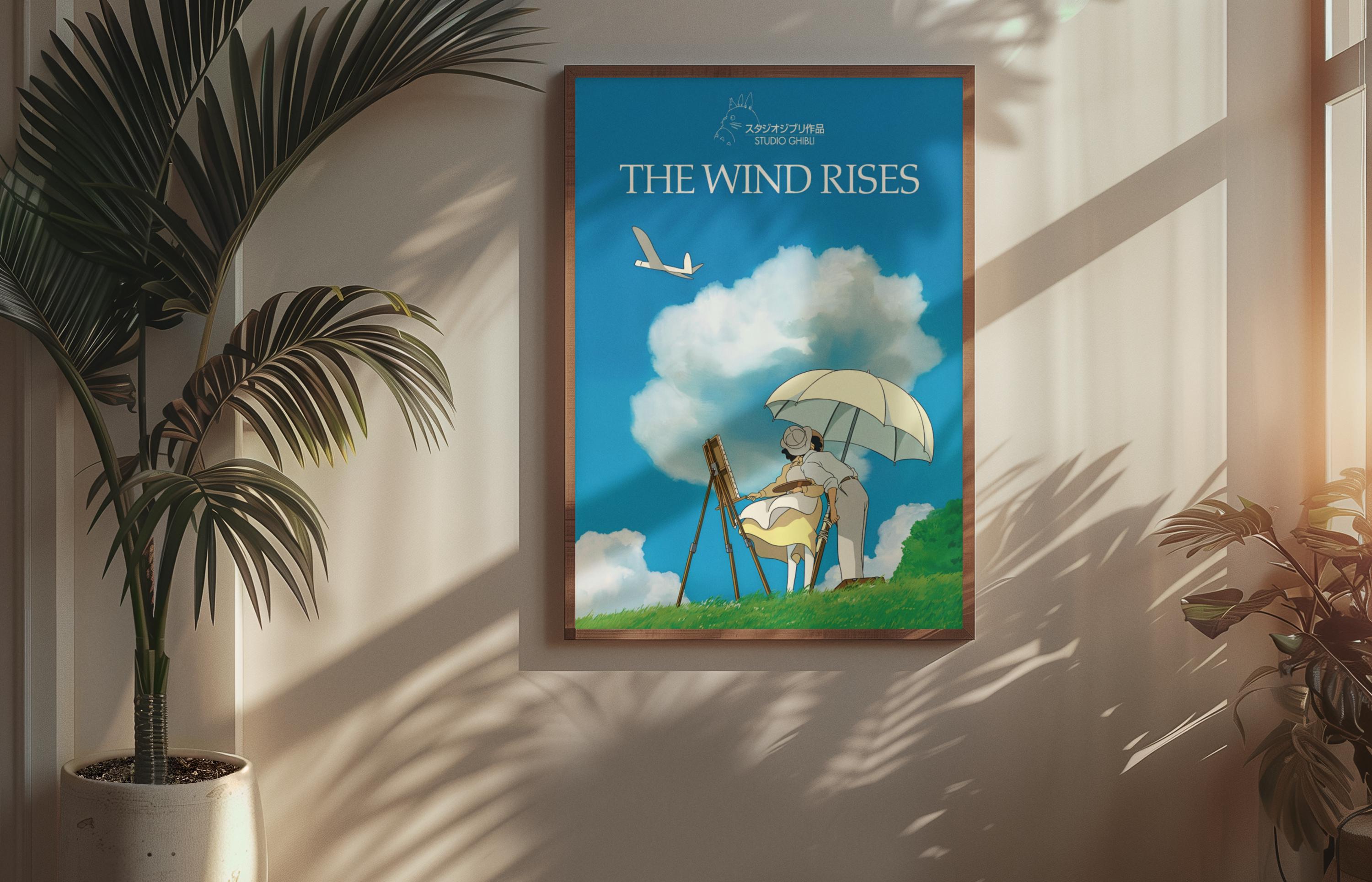The Wind Rises Poster | Studio Ghibli Anime Wall Art | Dreamy Sky Movie ...