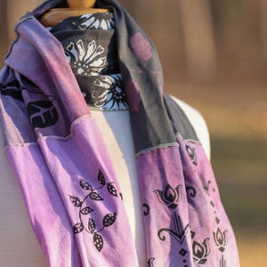 Organic Patchwork Screenprinted Scarf