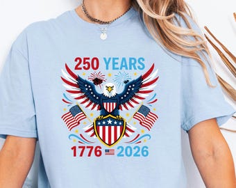 USA 1776 To 2026 Patriotic Merch, Bald Eagle Retro Tee, America 250 Shirt, 4th Of July Gift For Dad Gift For Dad