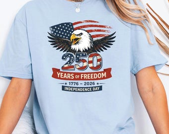 Patriotic Retro Apparel, America 250th Birthday Top, Vintage Eagle Graphic Tee, 4th of July Gift For Men, USA 250th Anniversary Graphic
