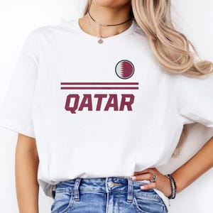 North America 26' Football Vibes Graphic Tee, Qatar Supporters Flag Logo Soccer Style, USA 2026 Inspired Design for Fans Unisex TShirt image 1