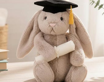 Jellycat Graduation Bunny Plüsch weich Kuscheltier Dekor Kuscheltier Geschenk Andenken Kindergarten Akzent Mütze Diploma