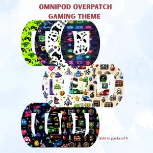 Omnipod Gaming Theme Patches (4-Pack) | Soft Breathable Pod Overpatch, Water Resistant & Hypoallergenic Tape