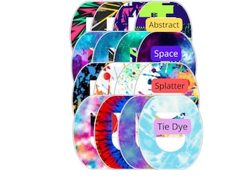 Omnipod Overpatch Stickers – Decorative White & Design Series CGM Sensor Patches (4‑Pack)