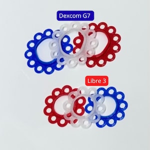Dexcom G7 & Libre 3 Bumper (3‑Pack) | Patriotic Red White Blue CGM Protectors