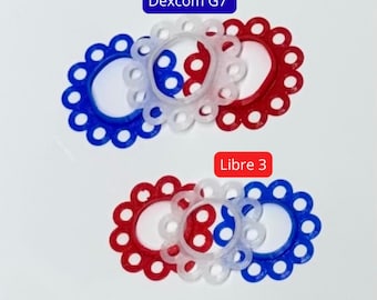 Patriotic Dexcom G7 & Libre 3 Bumper 3‑Pack – Red White Blue CGM Protectors