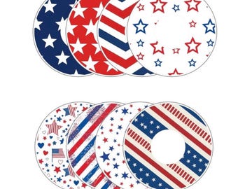 Patriotic Libre 3 Sensor Patches – Red White Blue Decorative CGM Overpatch Stickers (4‑Pack)