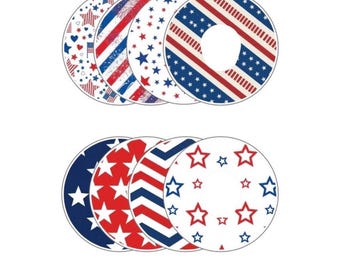 Patriotic Dexcom G7 Sensor Patches – Red White Blue Decorative CGM Overpatch Stickers (4‑Pack)
