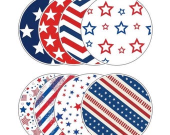 Patriotic Libre 3 Sensor Patches – Red White Blue Decorative CGM Overpatch Stickers (4‑Pack)
