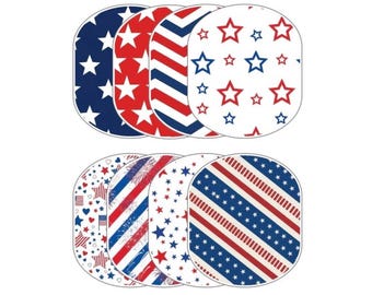 Patriotic Mobi Adhesive Base Patches – Red White Blue Case Accessory 4‑Pack