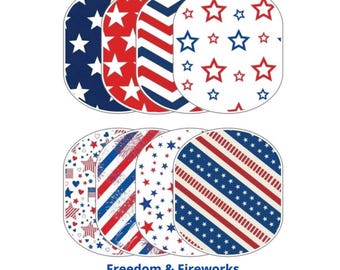Patriotic Mobi Adhesive Base Patches – Red White Blue Case Accessory 4‑Pack