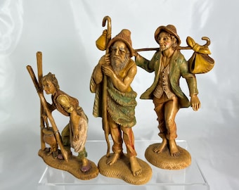 Fontanini Depose Italy Lot de 3 figurines estampées symbole araignée vintage