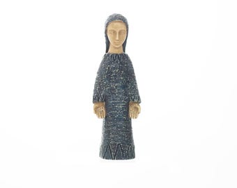Statue de la Vierge Marie de l'Annonciation par l'Atelier d'Art de Bethléem - RÉPARÉE !