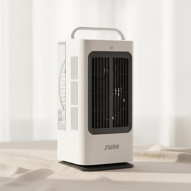 Ventilador de mesa portátil tipo torre 3 en 1 - Depósito de agua de 1700 ml - Control remoto - Oscilación de 120 grados - Ventilador de escritorio con 3 velocidades y función de nebulización imagen 1