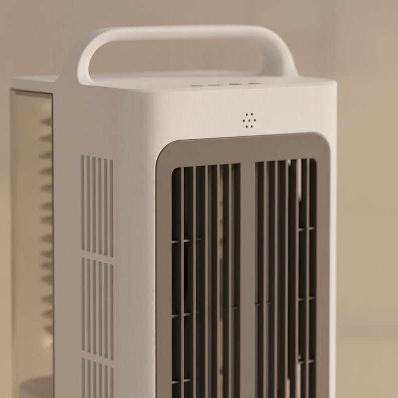 Ventilador de mesa portátil tipo torre 3 en 1 - Depósito de agua de 1700 ml - Control remoto - Oscilación de 120 grados - Ventilador de escritorio con 3 velocidades y función de nebulización imagen 3