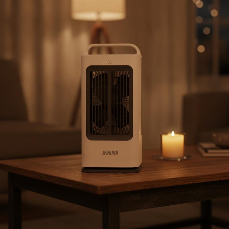 Ventilador de mesa portátil tipo torre 3 en 1 - Depósito de agua de 1700 ml - Control remoto - Oscilación de 120 grados - Ventilador de escritorio con 3 velocidades y función de nebulización imagen 5