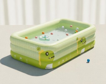 Piscina inflable grande para niños y familias – Piscina exterior elevada para jardín con toldo, portavasos, PVC, 5 pies 6 pies 7 pies 8 pies