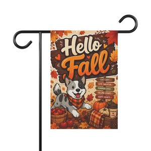 Hello Fall Corgi Garden Flag | Garden & House Banner