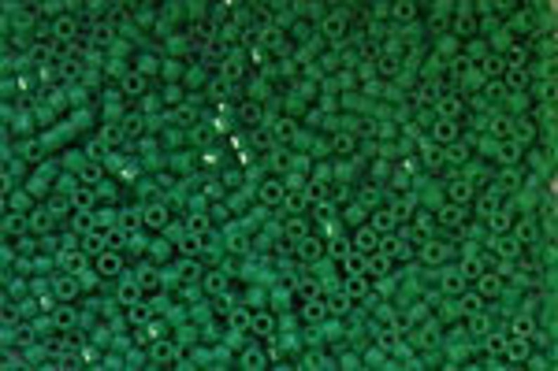 Aiko Beads TB47 Toho Green Opaque 4 grams image 1