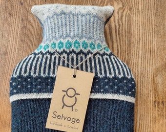 Icelandic Pure Wool Hot Water Bottle Blue 2 litre