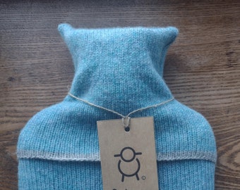 Sky Blue Pure Wool Hot Water Bottle 2 litre