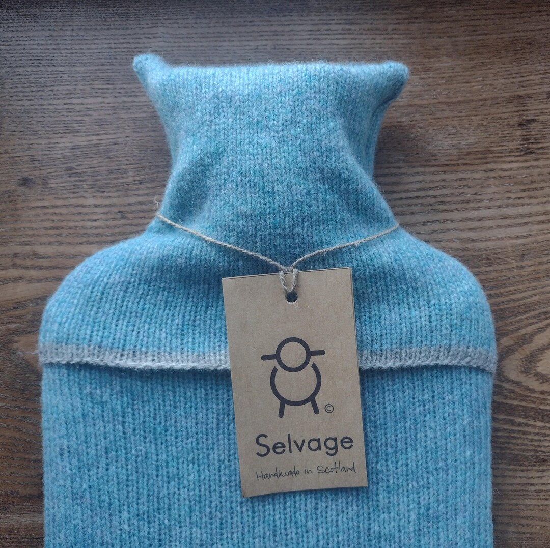 Blue Pure Wool Hot Water Bottle 2 Litre Etsy