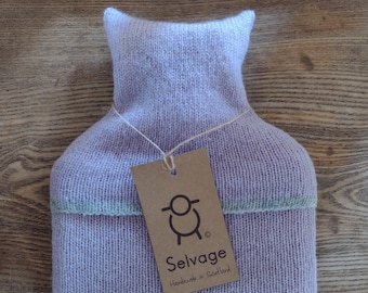 Lilac Pure Wool Hot Water Bottle 2 litre