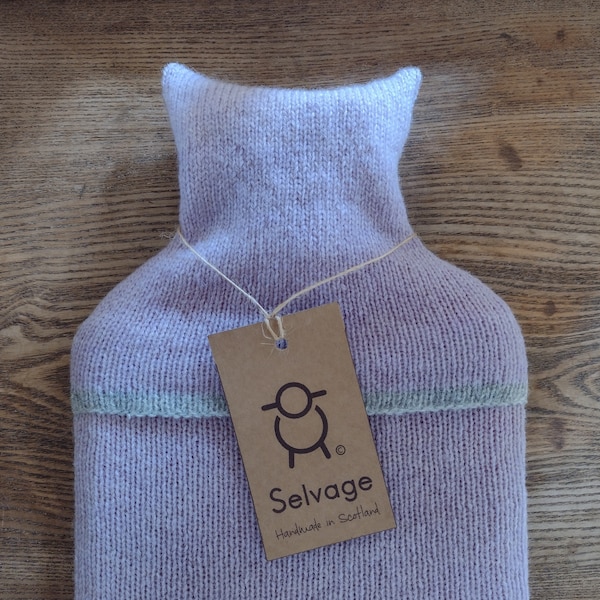 Lilac Pure Wool Hot Water Bottle 2 litre