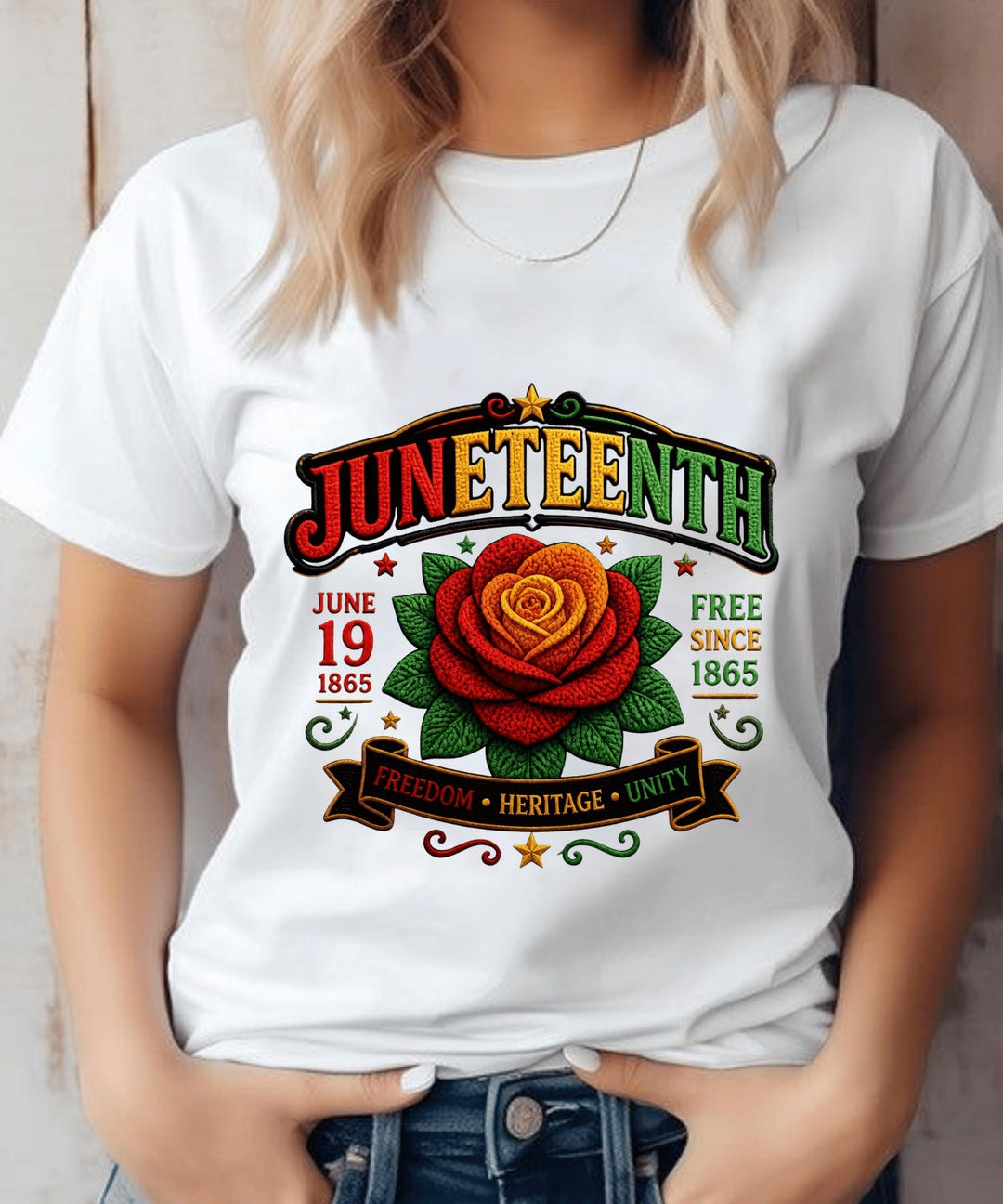 Juneteenth Crochet Freedom Rose PNG Handmade Yarn Art Digital Download ...