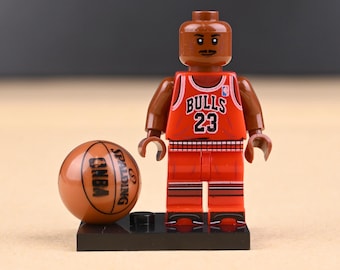Minifigura de Michael Jordan, Chicago Bulls 23, artículo de colección de baloncesto, trofeo de escritorio para aficionados de la NBA.