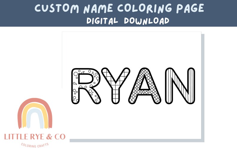 Custom Name Printable Coloring Page, Digital Download - Etsy