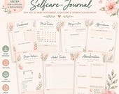 Achtsamkeitsjournal PDF Deutsch | Selfcare Journal Printable, 20 Seiten zum Ausdrucken, Selbstliebe & Reflexion