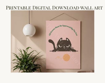 Cat Approved Wall Art | Modern Abstract Printable (Digital Download)