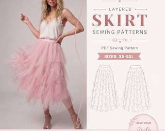 layered Tulle Skirt, Tulle Sewing, Asymmetrical Skirt, Skirt Sewing Patterns, Women Skirt Pattern, Maxi Skirt Patterns, Ruffle Tulle Skirt