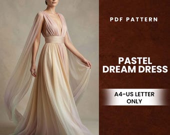 Pastel Dream Dress | Sewing Pattern PDF | Digital Download | Printable DIY Template | Elegant Outfit Guide | Handmade Fashion