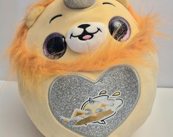 Orange Lion Zuru Rainbocorns Plush Unicorn Silver Heart Horn 10"