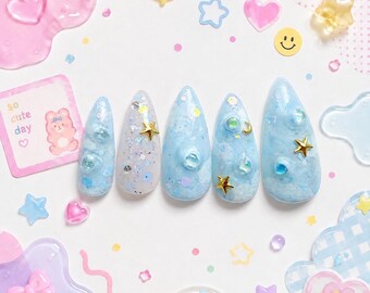 Uñas Kawaii Sueño de Nube / Uñas Postizas Yume-Kawa