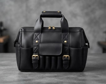 Handgefertigte Werkzeugtasche aus echtem Leder, Arbeitsorganizer im Vintage-Stil für Herren (14 Zoll lang)