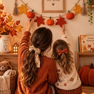 Crochet Fall Garland Pattern Bundle PDF | Pumpkin Garland & Maple Leaf Garland | Autumn Home Decor | Thanksgiving Decoration