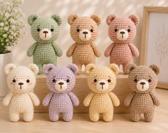 Haakpatroon voor een kleine amigurumi beer (PDF) | Teddybeer voor beginners | Tashanger | Digitale download