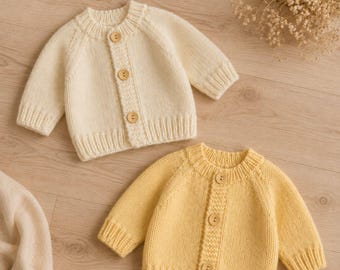 Breipatroon voor een babyvestje (PDF) | Raglanvestje van boven naar beneden | DK babyvestje | Kraamcadeau | Direct te downloaden