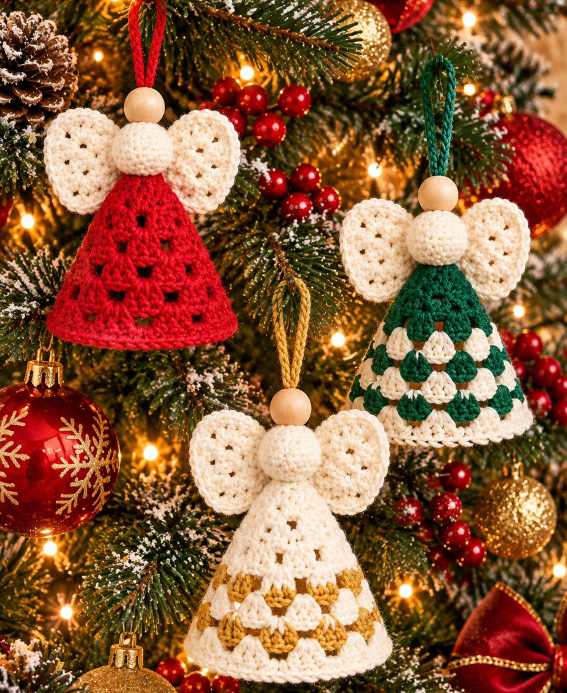 Angels Drawings.pdf Crochet Angel Ornament Pattern PDF, Christmas Tree Decor, Granny Square ...