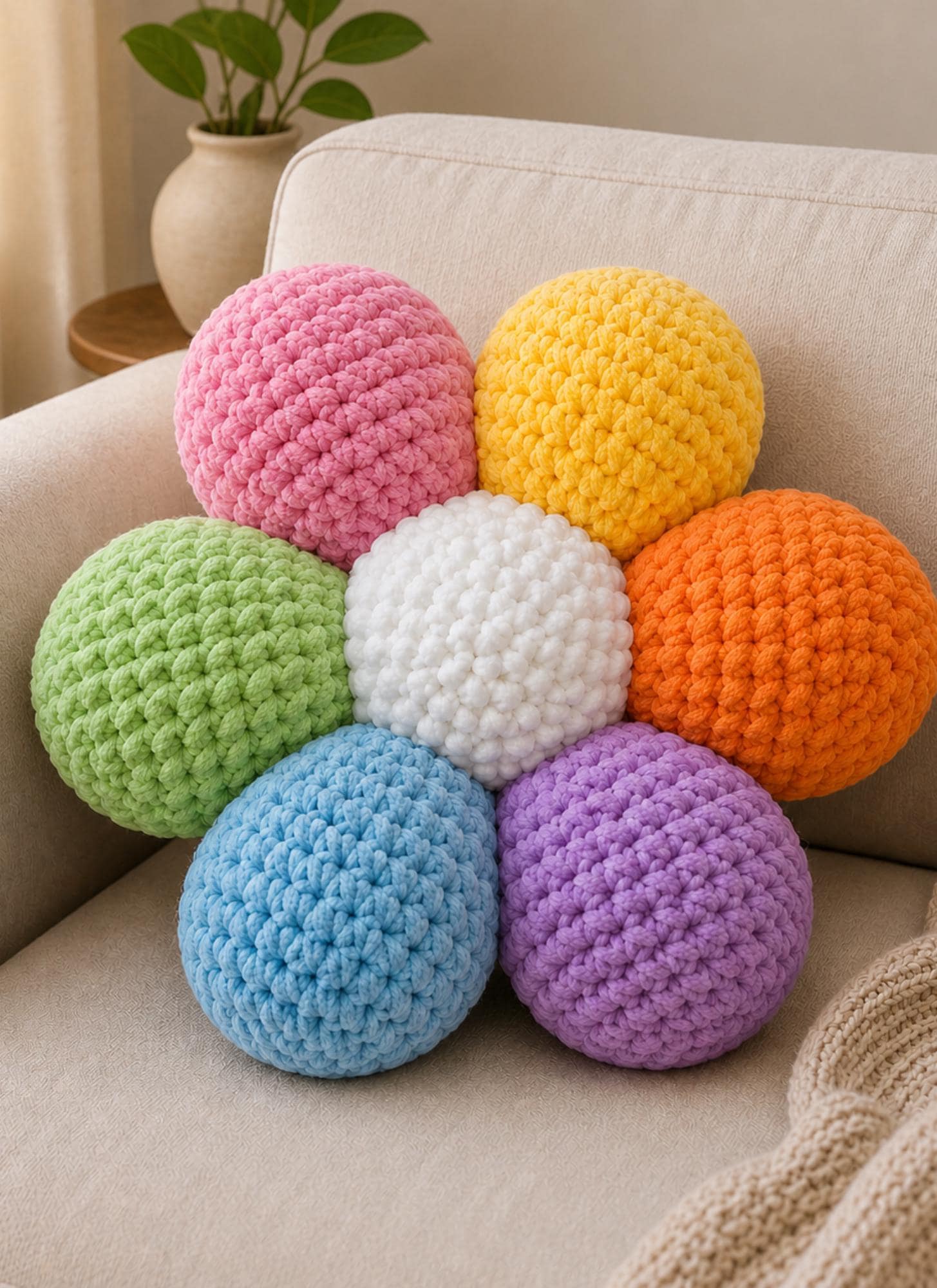 32 Flower Pillow Crochet Patterns for Cozy, Giftable Home Décor 25 Flower Cuddle Pillow
