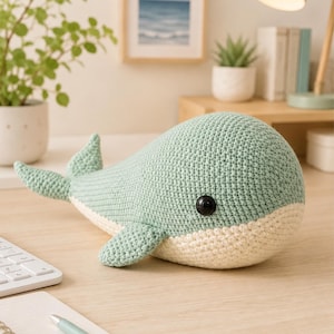 Tutorial para principiantes para crear un peluche de ballena / Amigurumi de animales marinos / Descarga digital