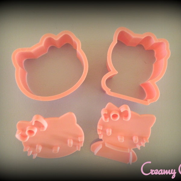 SALE-Hello Kitty Cookie Cutters with Mold Press- Hello Kitty Cookies-Cookie Cutters-Molds-Hello Kitty Mold